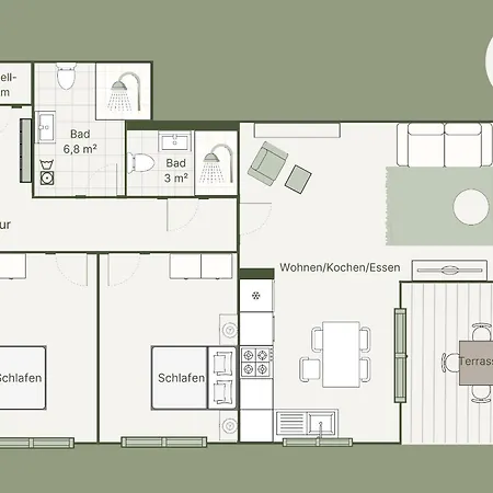 A3 Pine Hill - Mit überdachter Terrasse&zwei Bädern Apartamento *